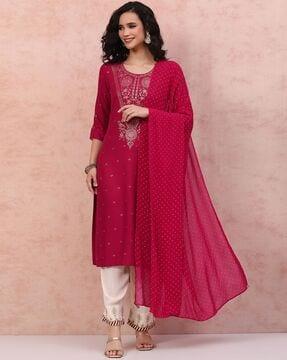 women polka-dot print dupatta