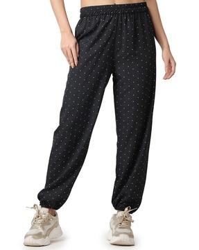 women polka-dot print joggers