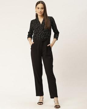 women polka-dot print jumpsuit