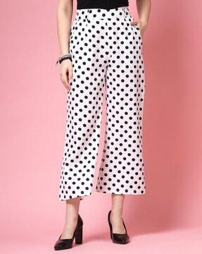 women polka-dot print palazzos