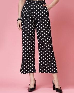 women polka-dot print palazzos