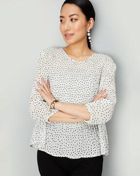 women polka-dot print regular fit top