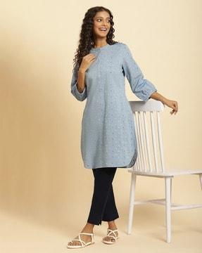 women polka-dot print regular fit tunic