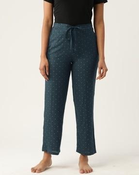 women polka-dot print relaxed fit trousers