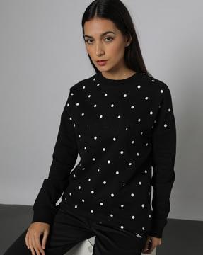 women polka-dot print sweatshirt