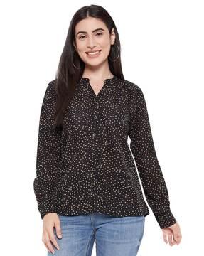 women polka-dot regular fit shirt