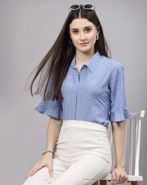 women polka-dot regular fit shirt