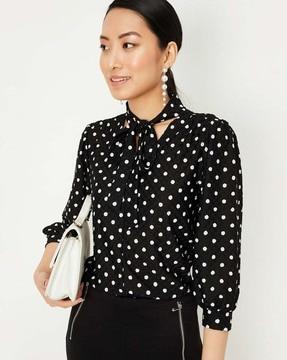 women polka-dot regular fit top