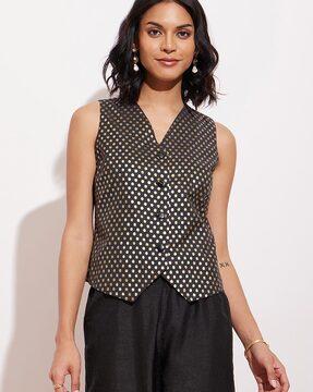 women polka-dot relaxed fit top