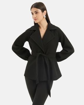 women polyester peacoat jacket
