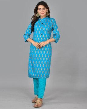 women print straight kurta set