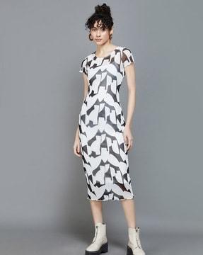 women printed a-line dress