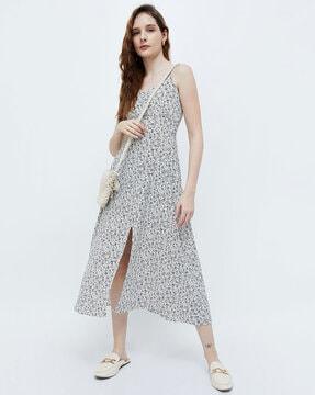 women printed a-line dress