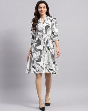 women printed a-line dress