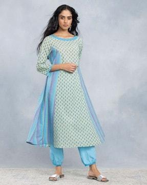 women printed a-line kurta & palazzos set