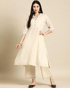 women printed a-line kurta set