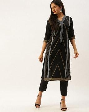 women printed a-line kurta set