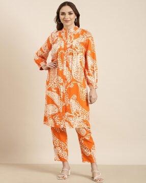 women printed a-line kurta set