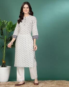 women printed a-line kurta set