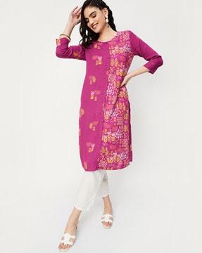 women printed a-line kurta