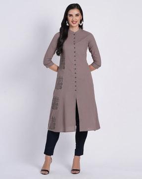 women printed a-line kurta