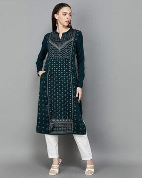 women printed a-line kurta