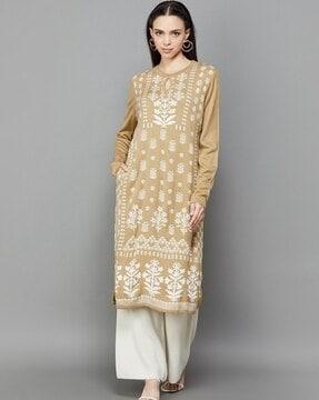 women printed a-line kurta