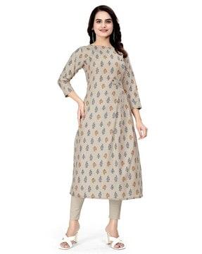 women printed a-line kurta