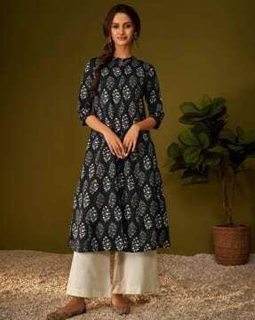 women printed a-line kurta