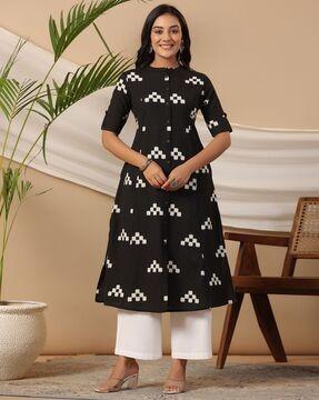 women printed a-line kurta