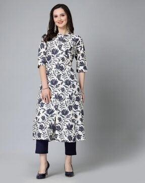 women printed a-line kurta