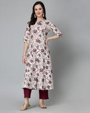 women printed a-line kurta