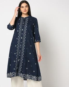 women printed a-line kurta