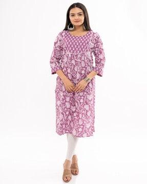 women printed a-line kurta