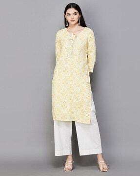 women printed a-line kurta