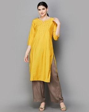 women printed a-line kurta