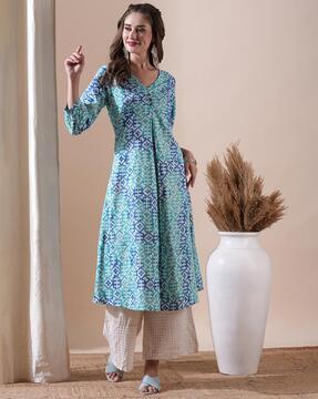 women printed a-line kurta