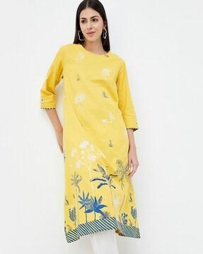 women printed a-line kurta