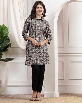 women printed a-line kurti