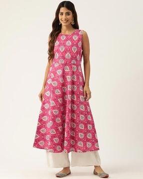 women printed a-line kurti