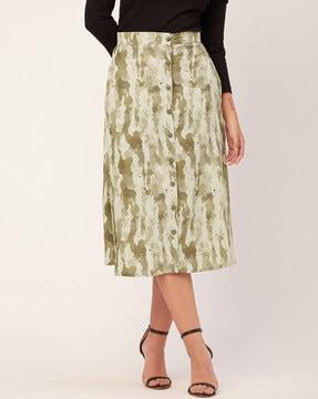 women printed a-line skirt