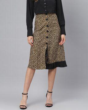 women printed a-line skirt