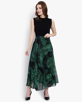 women printed a-line skirt