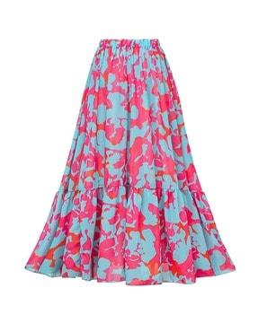 women printed a-line skirt