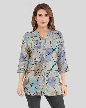 women printed a-line tunic