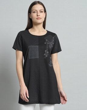 women printed a-line tunic
