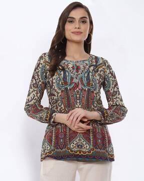 women printed a-line tunic