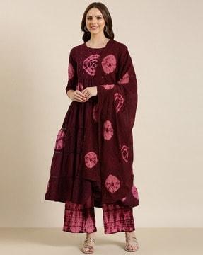 women printed anarkali kurta set