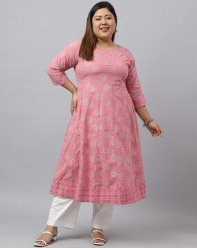 women printed anarkali kurta