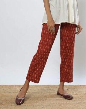 women printed ankle-length pants